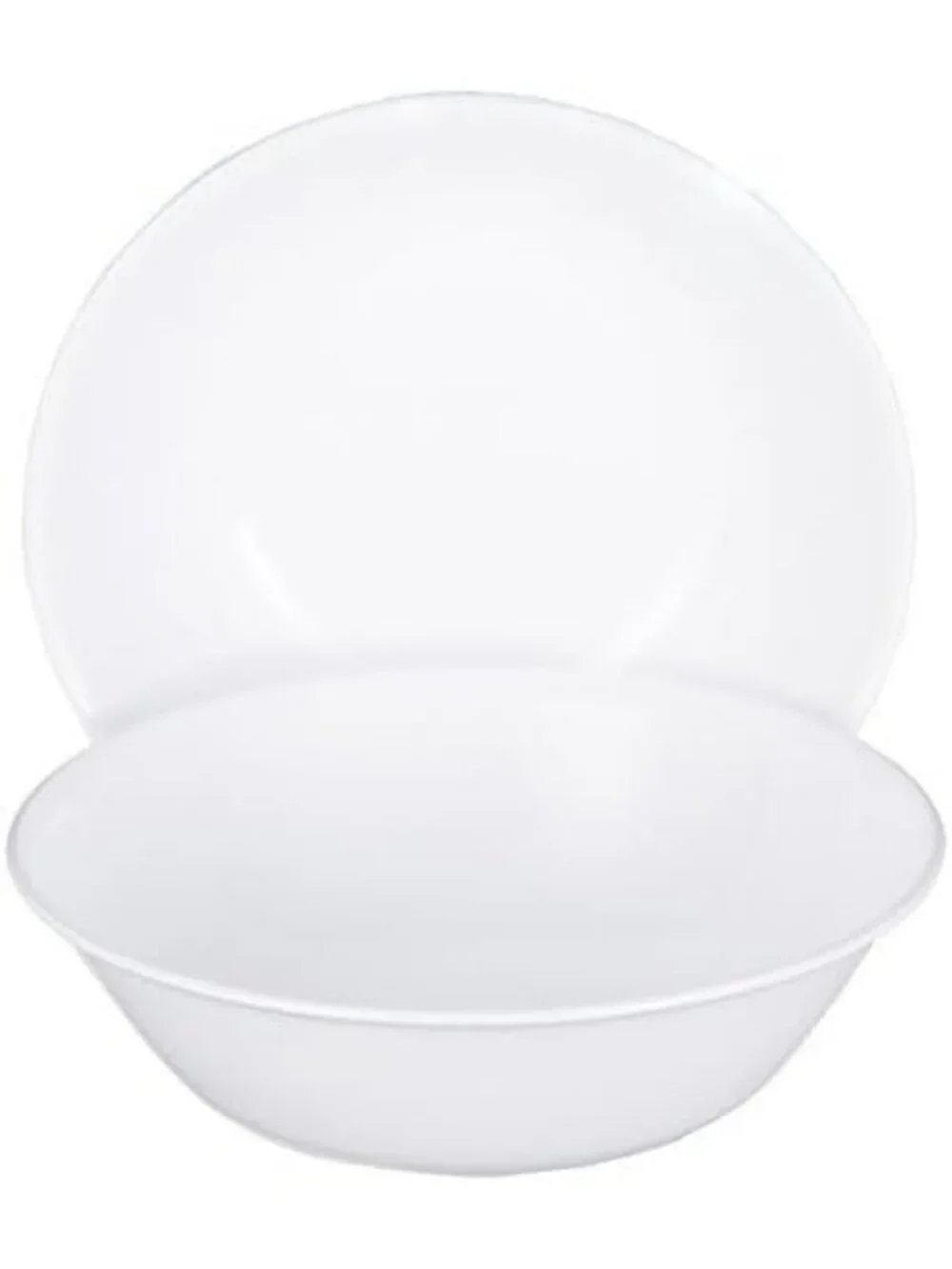 2qt Chip Resistant Serving Bowl - Corelle Style Winter Frost White Glass Dish